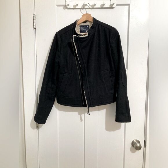 American Eagle Outfitters Jackets & Blazers - EUC Black Wool Coat American Eagle Medium